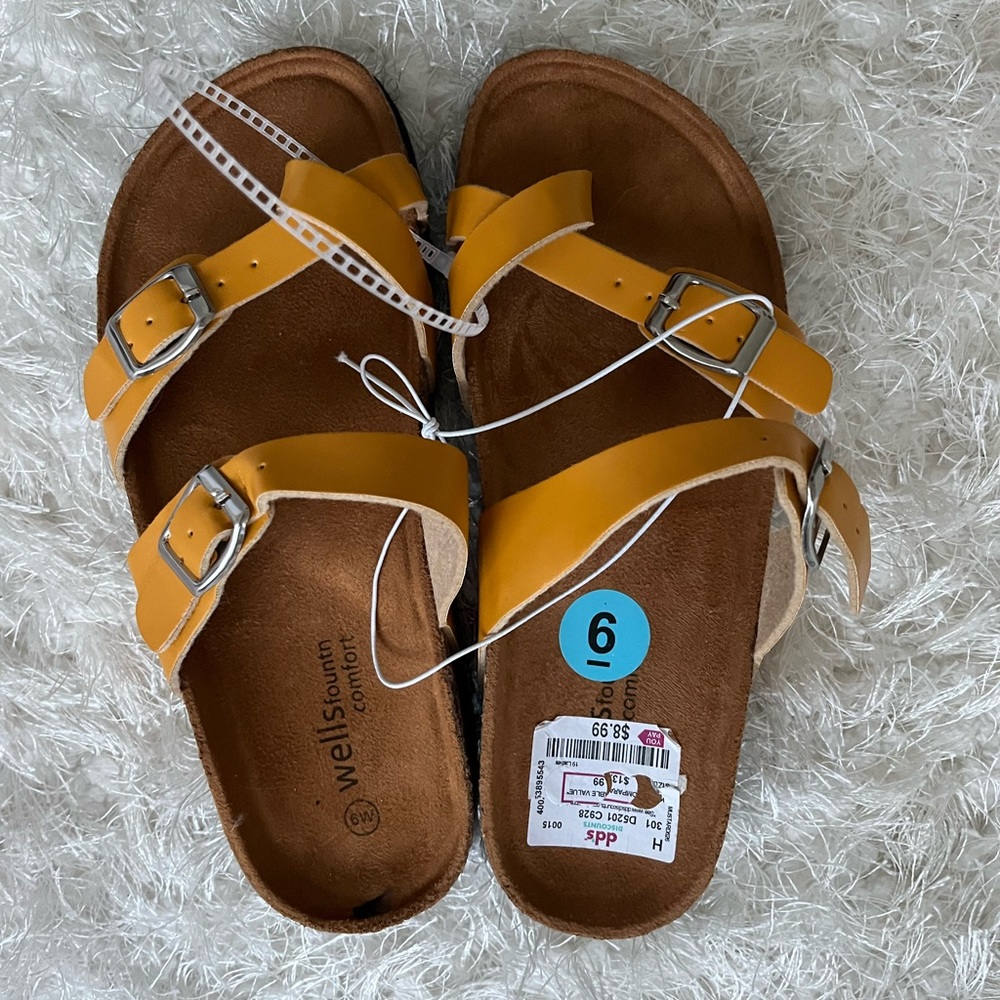 Mustard Birkenstock style sandals